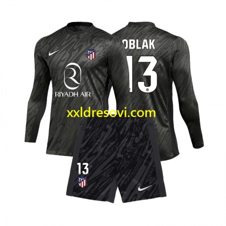 Atlético Madrid Jan Oblak 13 Golmanski Domaći Dječji Nogometni Dres 2024-2025 Dugim Rukavima